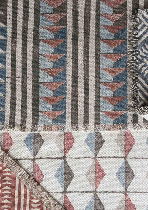 SAWTOOTH & JACKO Navajo, CHECKERBOX Pomegranate & Indigo