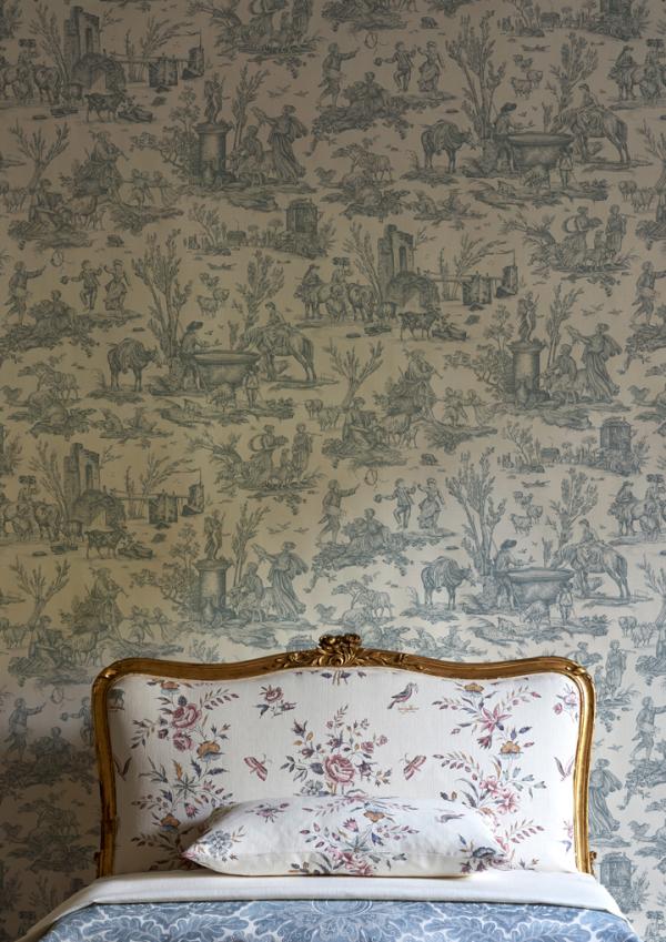 TOILE BAPTISTE Celeste, FLEURIE Honeysuckle