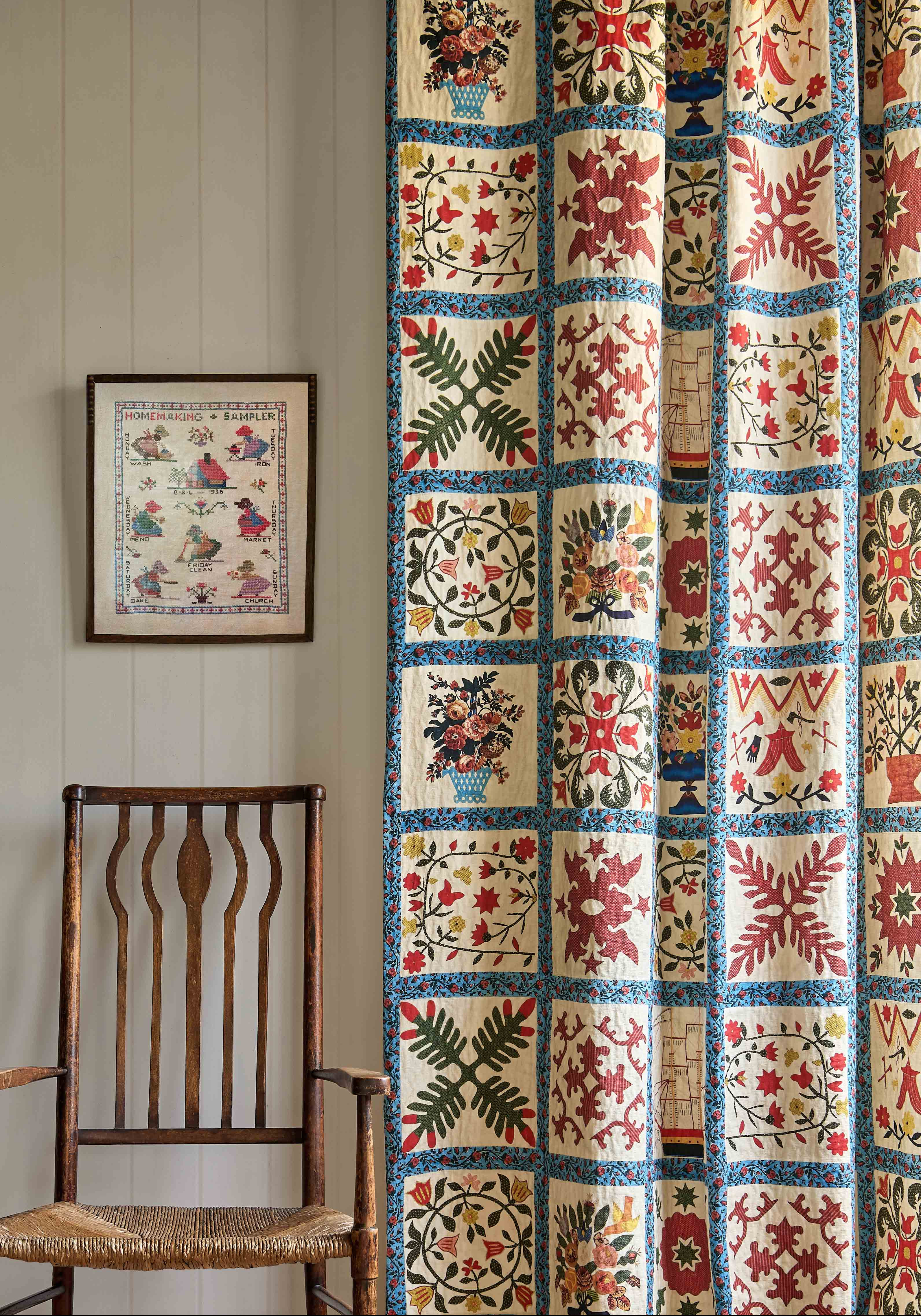 baltimore curtain in room, lewis and wood