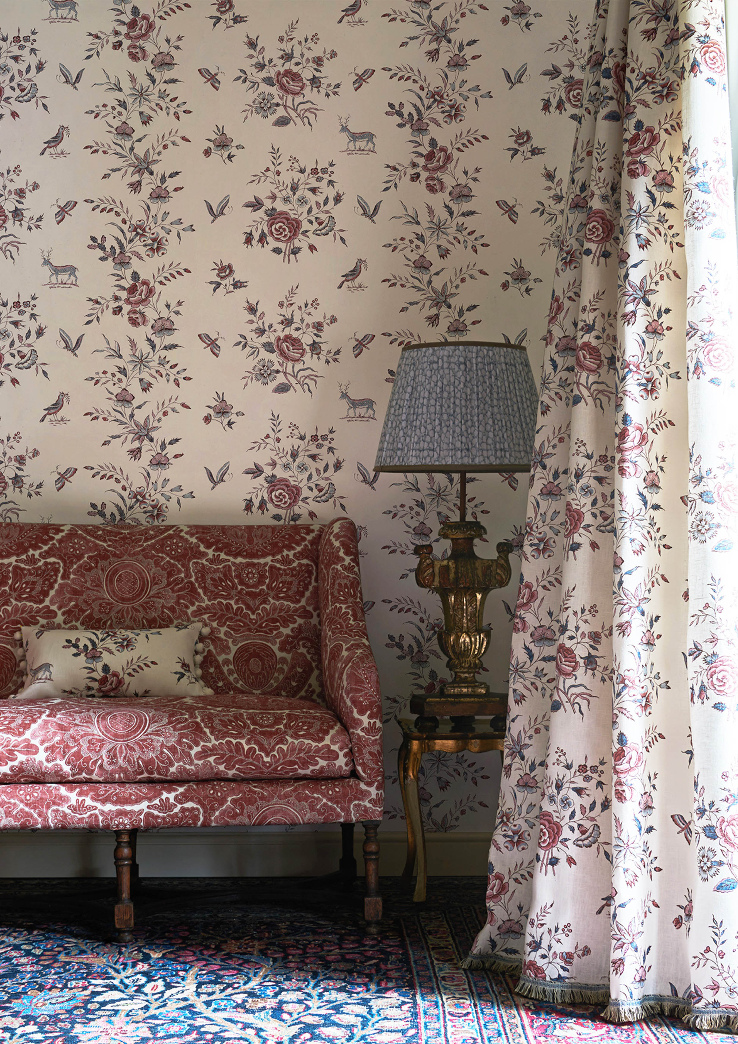 fleurie curtains and wallpaper living room lewis and wood
