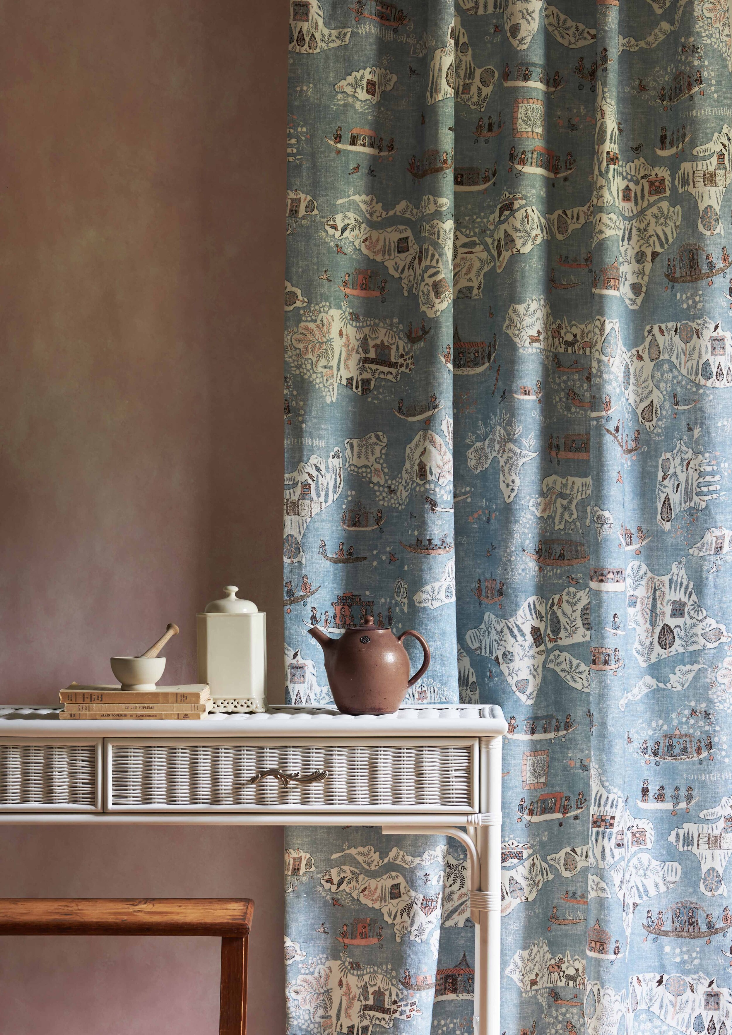 map inspired curtain lewis and wood