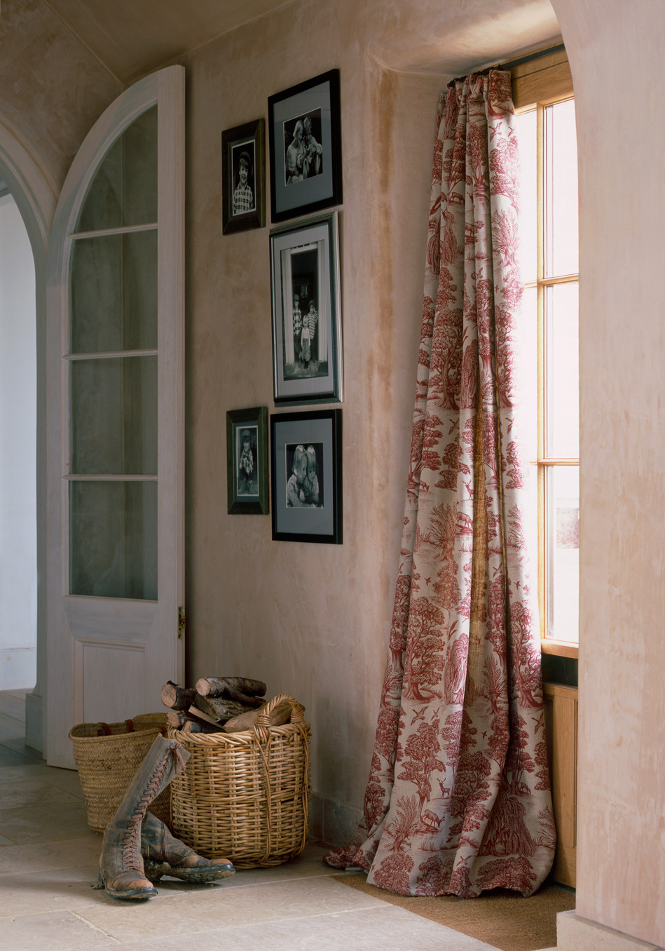Deer Park Rouge curtain in living room lewis and wood