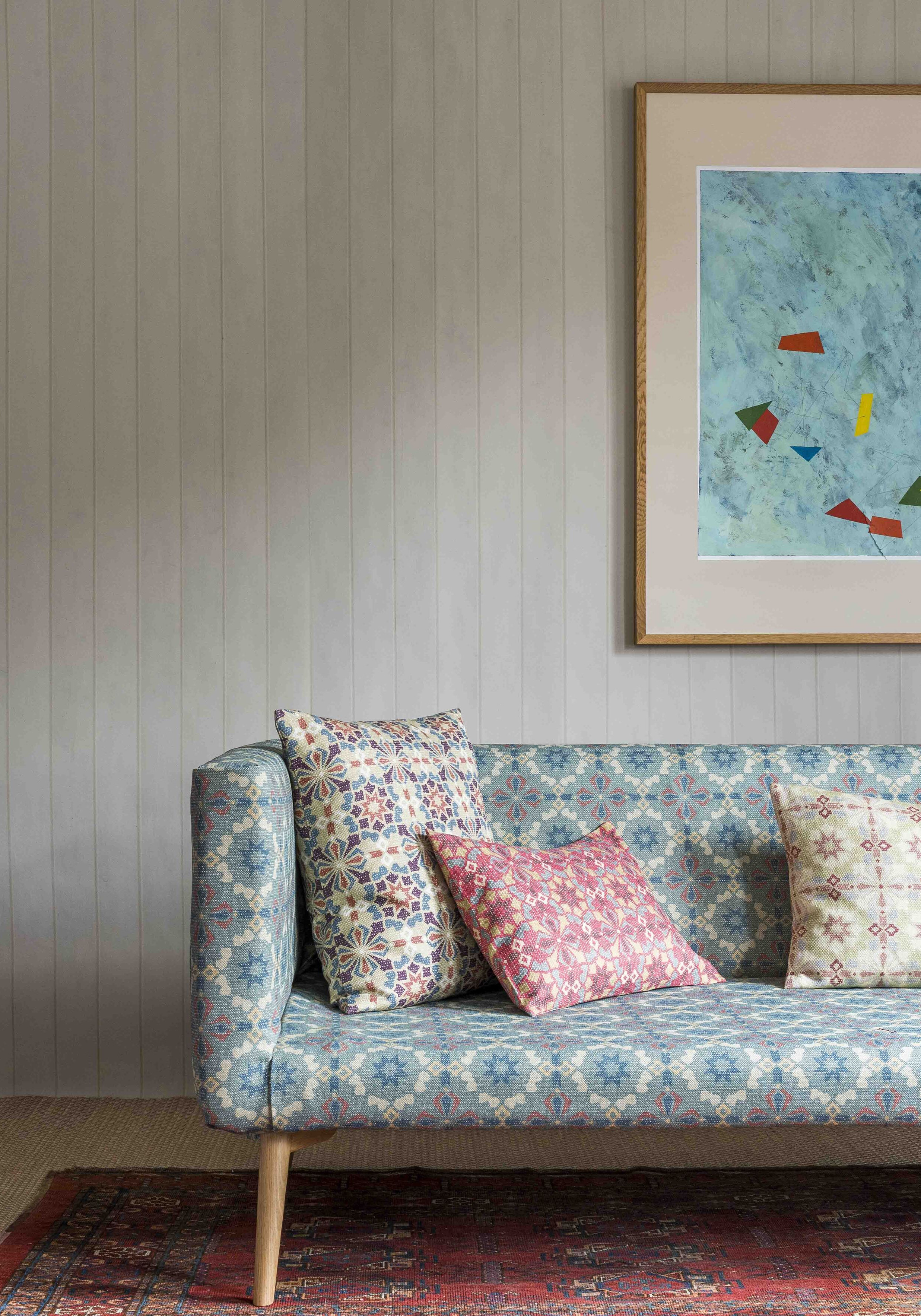 Conway sofa with cushions, lewis and wood