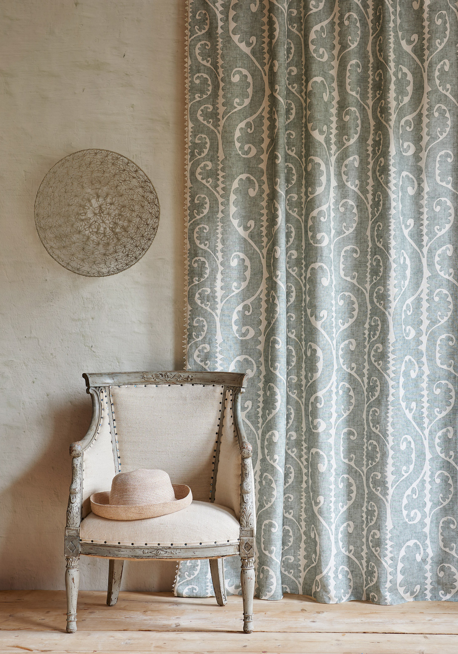 totem sage green curtain in living room lewis and wood
